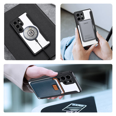 Dux Ducis Skin X Pro Case for Samsung Galaxy S25 Ultra with MagSafe and Wallet - Black