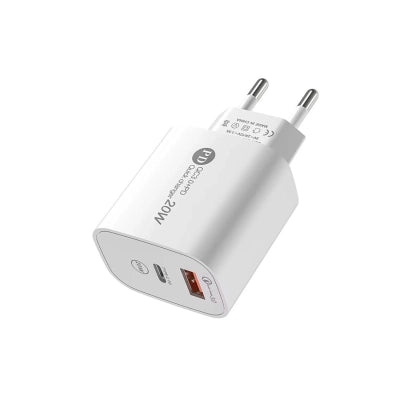 A6MaxL 20W USB-A USB-C Wall Charger with 1m USB-C - Lightning Cable - White — Hurtel