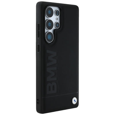BMW Leather Big Wordmark Case for Samsung Galaxy S25 Ultra - Black