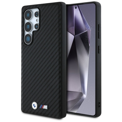 BMW Leather Carbon MagSafe Case for Samsung Galaxy S25 Ultra - Black