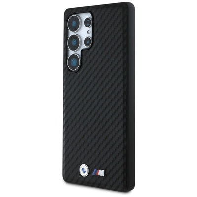 BMW Leather Carbon MagSafe Case for Samsung Galaxy S25 Ultra - Black