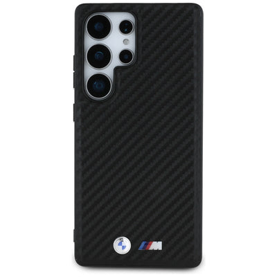 BMW Leather Carbon MagSafe Case for Samsung Galaxy S25 Ultra - Black