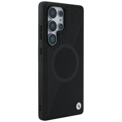 BMW Leather Half Textured MagSafe Case for Samsung Galaxy S25 Ultra - Black