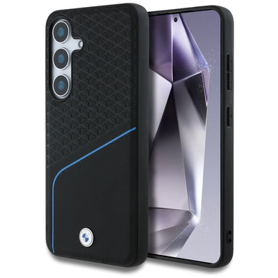 BMW Leather Textured and Smooth MagSafe Case for Samsung Galaxy S25 - Black