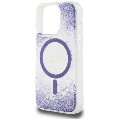 Guess HC Resin Bottom Glitter MagSafe case for iPhone 16 Pro Max - purple