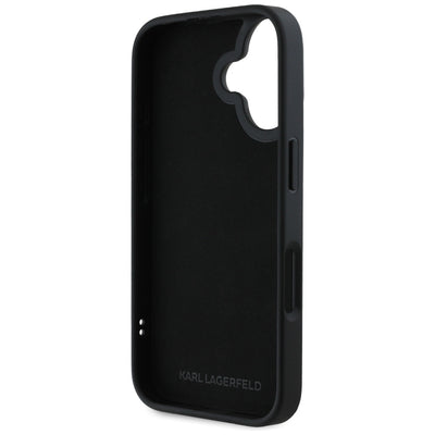 Karl Lagerfeld HC 3D Rubber Double Heads iPhone 16 Case - Black