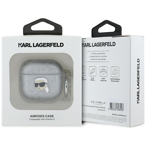 Karl Lagerfeld Monogram Karl Head case for AirPods 4 - silver