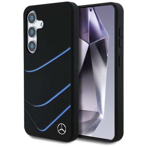 Mercedes Silicone Contrasted Curves MagSafe Case for Samsung Galaxy S25 - Black