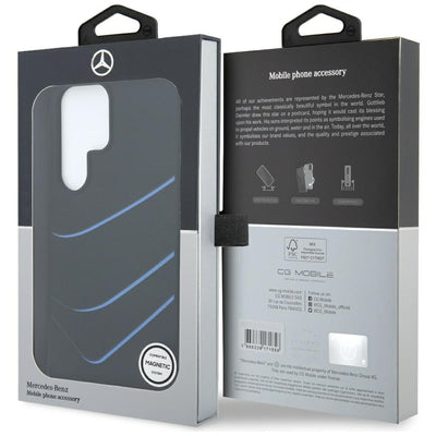 Mercedes Silicone Contrasted Curves MagSafe Case for Samsung Galaxy S25 Ultra - Black