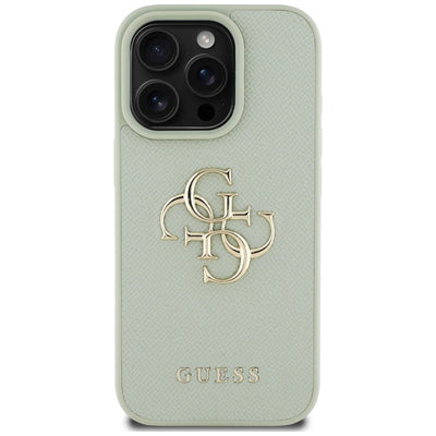 Guess Grained Big 4G Logo Small Classic Logo case for iPhone 16 Pro - green
