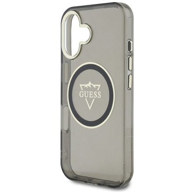 Guess IML Metal Mountain Logo MagSafe case for iPhone 16 - black