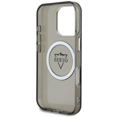 Guess IML Metal Mountain Logo MagSafe iPhone 16 Pro Case - Black