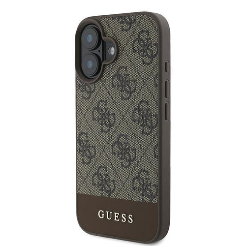 Guess 4G Bottom Stripe Case for iPhone 16 Plus 6.7" - Brown