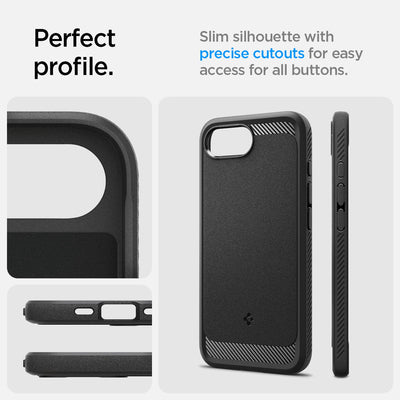 Spigen Rugged Armor MagSafe case for iPhone 16e - black