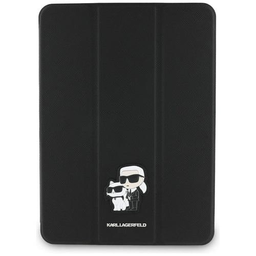 Karl Lagerfeld Saffiano Magnetic Karl & Choupette iPad Air 11" 2024 Book Cover Case - Black