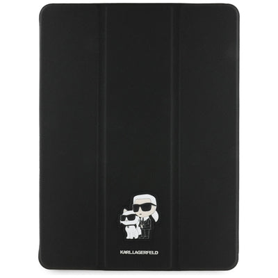 Karl Lagerfeld Saffiano Magnetic Karl & Choupette iPad Pro 13" 2024 Book Cover Case - Black