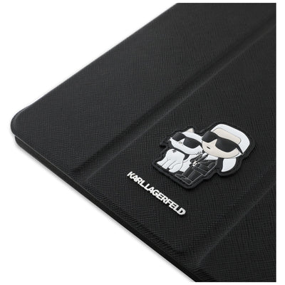 Karl Lagerfeld Saffiano Magnetic Karl & Choupette iPad Pro 13" 2024 Book Cover Case - Black