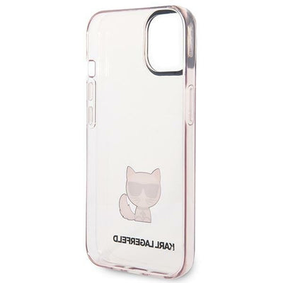 Karl Lagerfeld Transparent Choupette Body Case for iPhone 14 Plus / 15 Plus 6.7" - Pink