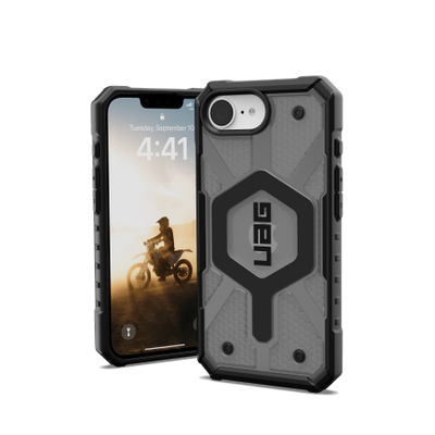 UAG Pathfinder Clear MagSafe iPhone 16e Case - Gray/Black