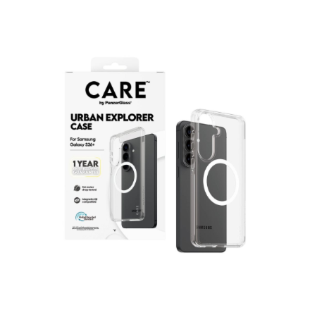 CARE by PanzerGlass Urban Explorer Case Transparent w. White Qi Samsung New Galaxy S26 Plus | PanzerGlass