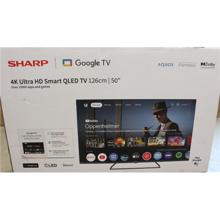 SALE OUT. Sharp 50HP6265E 50" (126cm) QLED 4K Ultra HD Google TV, Dolby Vision, Dolby Atmos, Central Stand | Sharp 50HP6