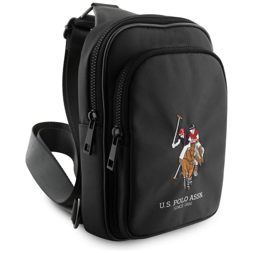 US Polo Petit Pique Crossbody Phone Bag Black — U.S. Polo Assn.