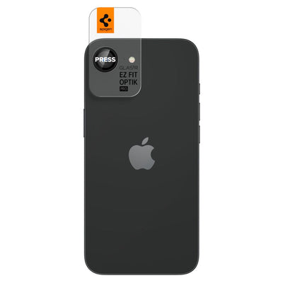 Spigen Optik Pro GLAS.TR "Ez Fit" Camera Cover 2-pack for iPhone 16e - Black