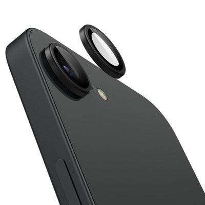 Spigen Optik Pro GLAS.TR "Ez Fit" Camera Cover 2-pack for iPhone 16e - Black
