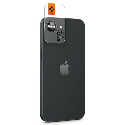 Spigen Optik Pro GLAS.TR "Ez Fit" Camera Cover 2-pack for iPhone 16e - Black