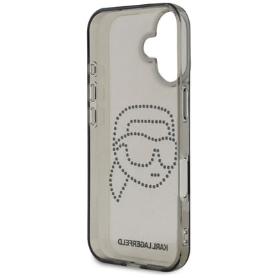 Karl Lagerfeld IML Rhinestones Karl Head Case for iPhone 16 Black