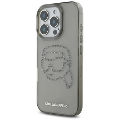 Karl Lagerfeld IML Rhinestones Karl Head Case for iPhone 16 Pro Black