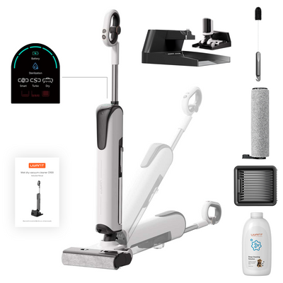 UWANT D100 17000Pa Upright Vacuum Cleaner with Mopping Function and Charging Station - White