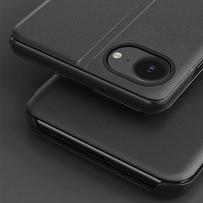 Eco Leather View Case, an elegant case with a flap and stand for iPhone 16e / 17e - black — Hurtel