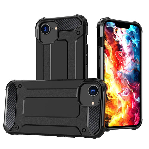 Hybrid Armor case for iPhone 16e / 17e - black — Hurtel
