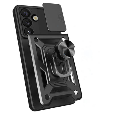 Hybrid Armor Camshield with Stand and Camera Cover for Samsung Galaxy S25 Edge - Black — Hurtel