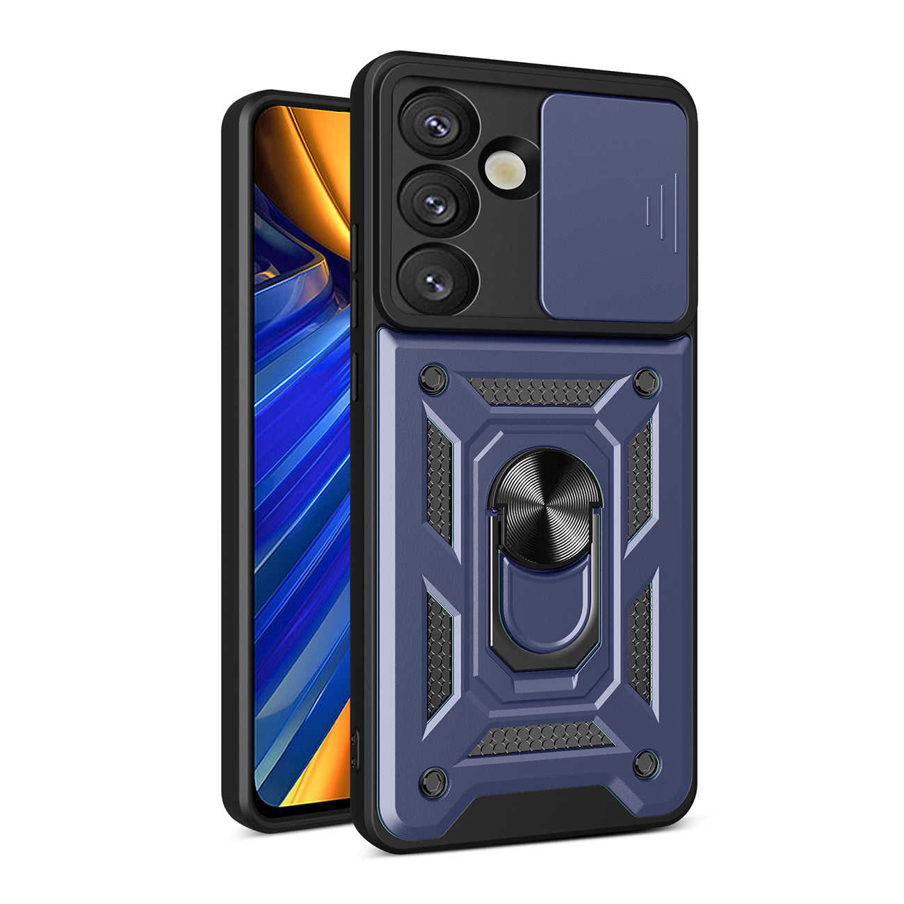 Hybrid Armor Camshield with Stand and Camera Cover for Samsung Galaxy S25 Edge - Blue — Hurtel