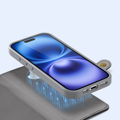 Dux Ducis Lawa Leather Case for iPhone 16 - Gray