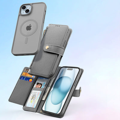 Dux Ducis Lawa Leather Case for iPhone 15 - Gray