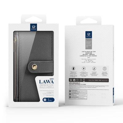 Dux Ducis Lawa Leather Case for iPhone 15 Pro - Gray