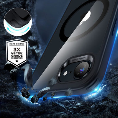 ESR Classic Hybrid Halolock MagSafe iPhone 16e Case - Clear-Black