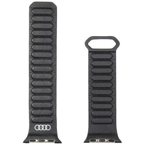 Audi Logo Genuine Leather Magnetic Ring Strap for Apple Watch 40 / 41 / 42 mm - Black