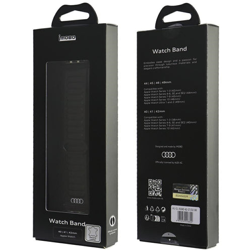 Audi Logo Genuine Leather Magnetic Ring Strap for Apple Watch 40 / 41 / 42 mm - Black