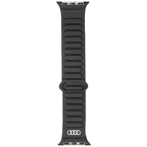 Audi Logo Synthetic Leather Magnetic Ring Strap for Apple Watch 40/41/42 mm - Black