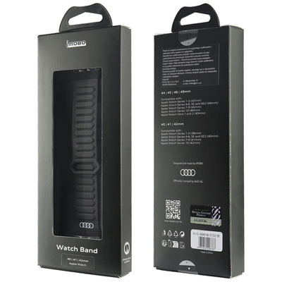 Audi Logo Synthetic Leather Magnetic Ring Strap for Apple Watch 40/41/42 mm - Black