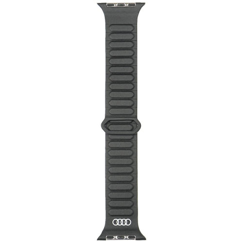 Audi Logo Synthetic Leather Magnetic Ring Strap for Apple Watch 44/45/46/49 mm - Black