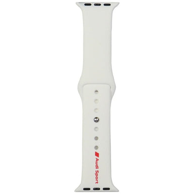 Audi Sport Red Logo Silicone Watch Strap for Apple Watch 40 / 41 / 42 mm - white