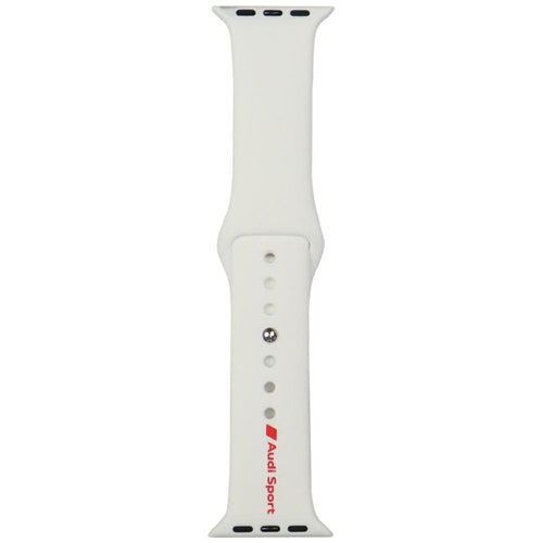 Audi Sport Red Logo Silicone Watch Strap for Apple Watch 40 / 41 / 42 mm - white