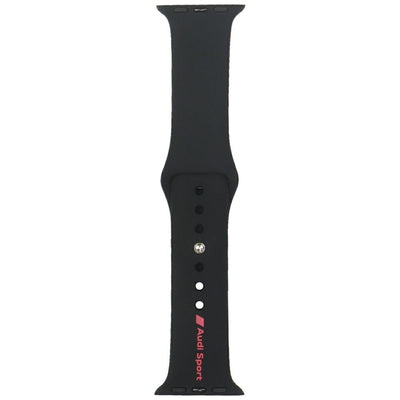 Audi Sport Red Logo Silicone Watch Strap for Apple Watch 40 / 41 / 42 mm - black