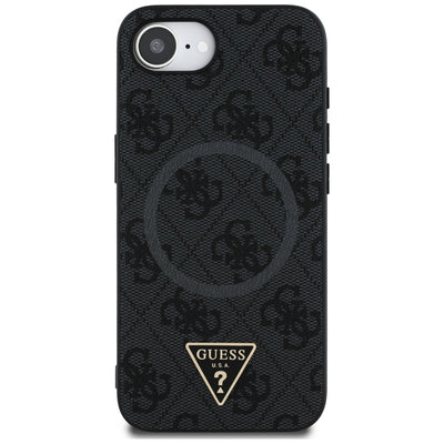 Guess 4G Ring Triangle Logo MagSafe case for iPhone 16e - black