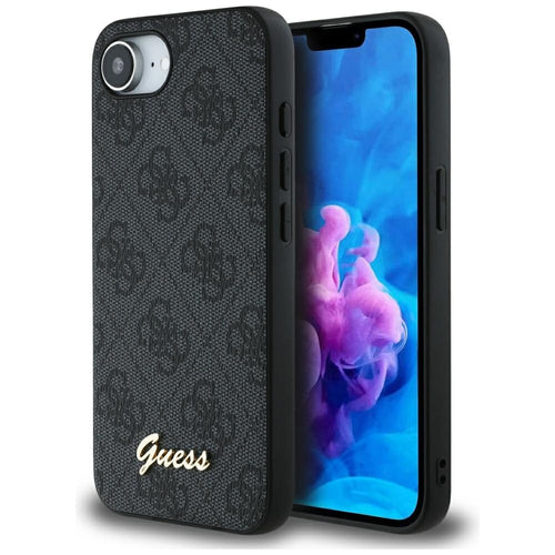 Guess 4G Script Logo MagSafe case for iPhone 16e - black
